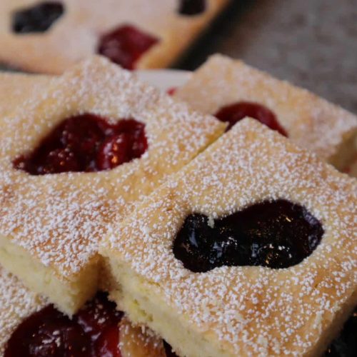 Cherry and Blueberry version of the Cherry Holiday Square recipe.